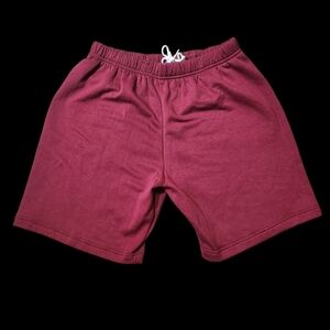 Vintage 90s Or 80s Men's Maroon Athletic Sweat Shorts